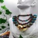 Foto 3: Colar Cora��o Dourado com Contas Mescladas Turquesa e Terracota