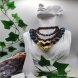 Foto 6: Colar Cora��o Dourado com Contas Mescladas Turquesa e Terracota