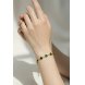 Foto 1: Pulseira Feminina Dourada com Pedras Verdes