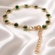 Foto 3: Pulseira Feminina Dourada com Pedras Verdes