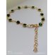 Foto 6: Pulseira Feminina Dourada com Pedras Verdes
