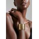 Foto 1: Pulseira Bracelete Dourada Texturizada